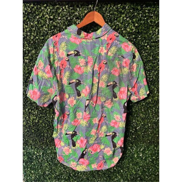 Chubbies The Nutter Toucan Parrot Novelty Cotton Tropical Shirt Men’s Size Large - Picture 5 of 5